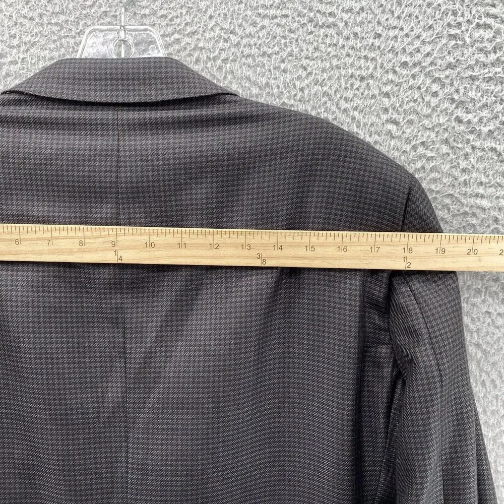 Ermenegildo Zegna Blazer Mens 52‎ R Brown Herringbone Cashmere Wool Silk Sport